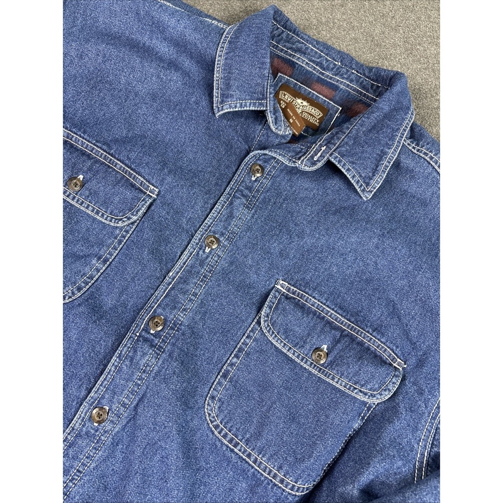 Levi Strauss‎ & Co. Mens XL Fleece-Lined Blue Denim Shirt Jacket
